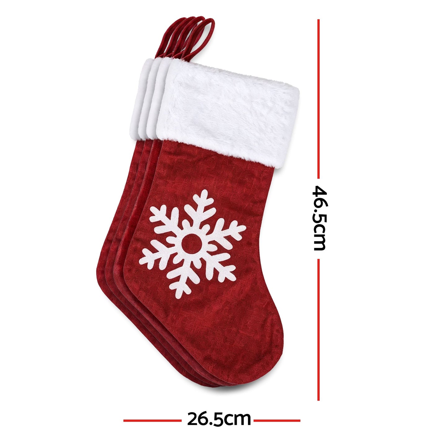 4 Pack Large Velvet Christmas Stockings 46.5cm Red White Decor Perfect For Gift Ideal, Fireplace Mantels Christmas Trees Holiday Party Decorations