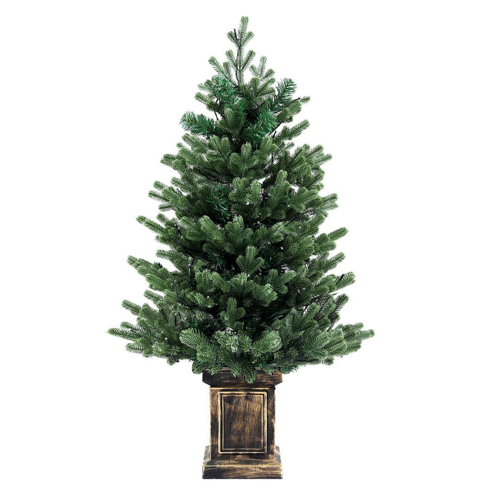 4ft 1.2m Christmas Tree LED Potted Xmas Tree Party Decor 8 Light Modes