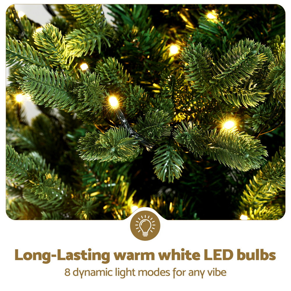 4ft 1.2m Christmas Tree LED Potted Xmas Tree Party Decor 8 Light Modes
