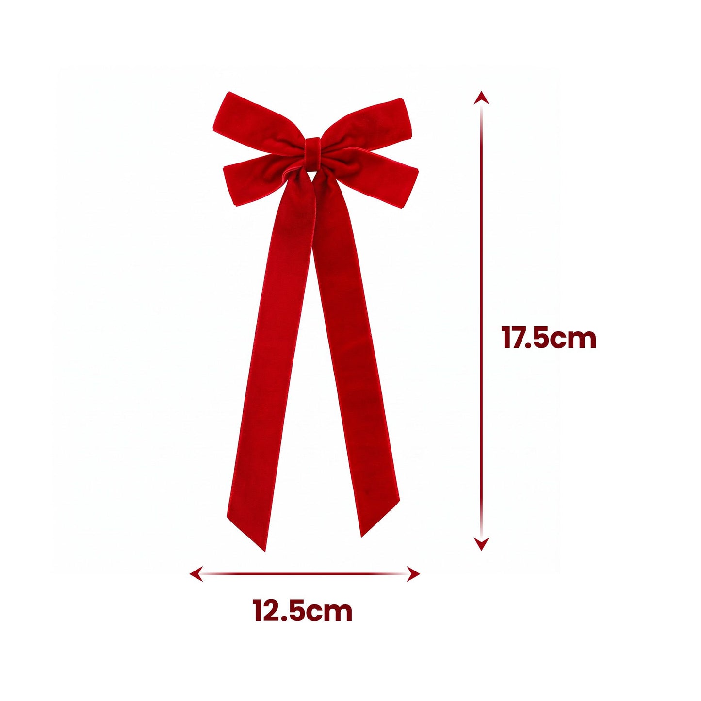 12Pcs Red Velvet Christmas Bows Tree Decorations Xmas Decor