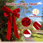 12Pcs Red Velvet Christmas Bows Tree Decorations Xmas Decor