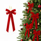 12Pcs Red Velvet Christmas Bows Tree Decorations Xmas Decor