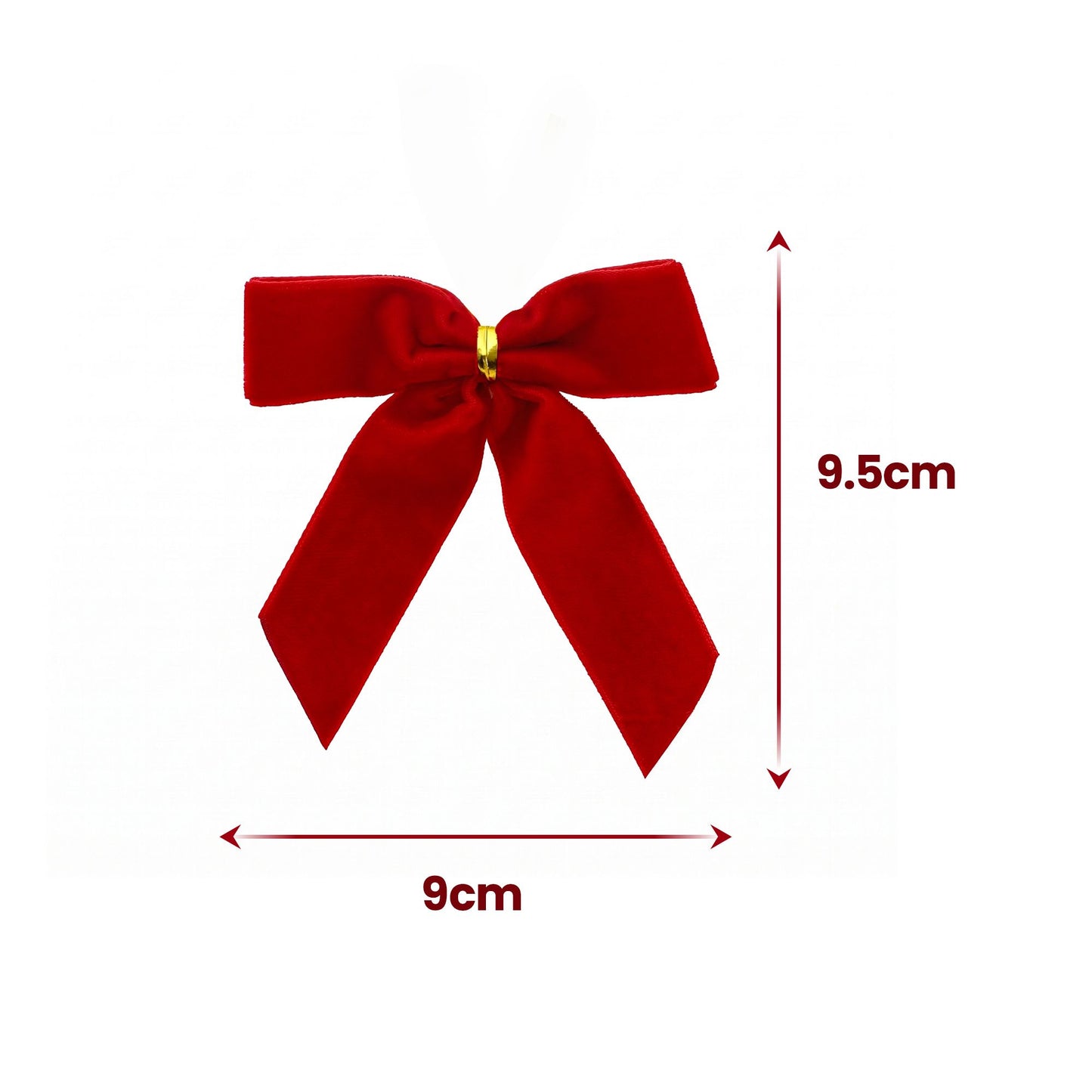 24Pcs Red Velvet Christmas Bows Tree Decorations Xmas Decor