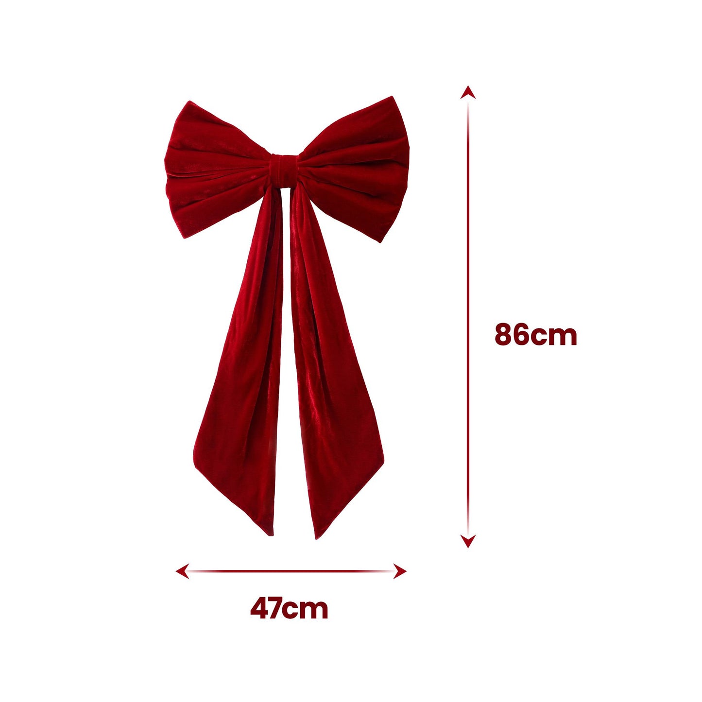 Red Velvet Christmas Bows Tree Decorations Xmas Ornaments
