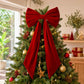 Red Velvet Christmas Bows Tree Decorations Xmas Ornaments