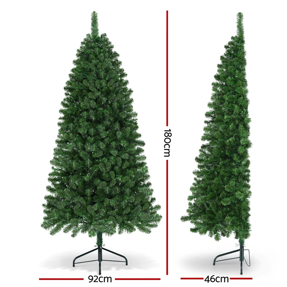 6ft 1.8m Christmas Tree LED Corner Xmas Tree Half 8 Modes Multi-color