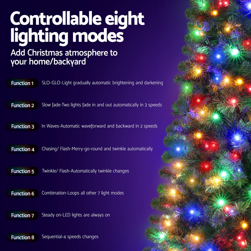 6ft 1.8m Christmas Tree LED Corner Xmas Tree Half 8 Modes Multi-color