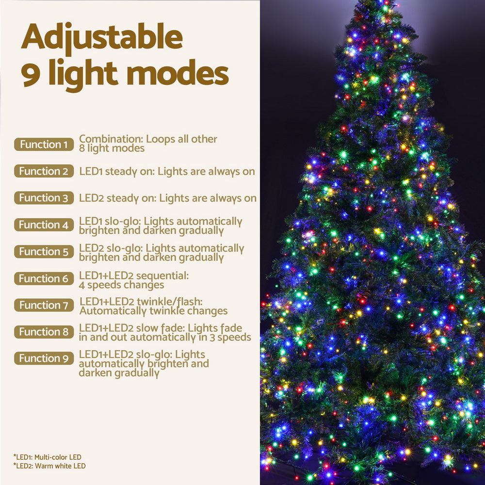 7ft 2.1m 1134 LED Christmas Tree Xmas Tree Decoration 8 Light Mode - Multi Colour