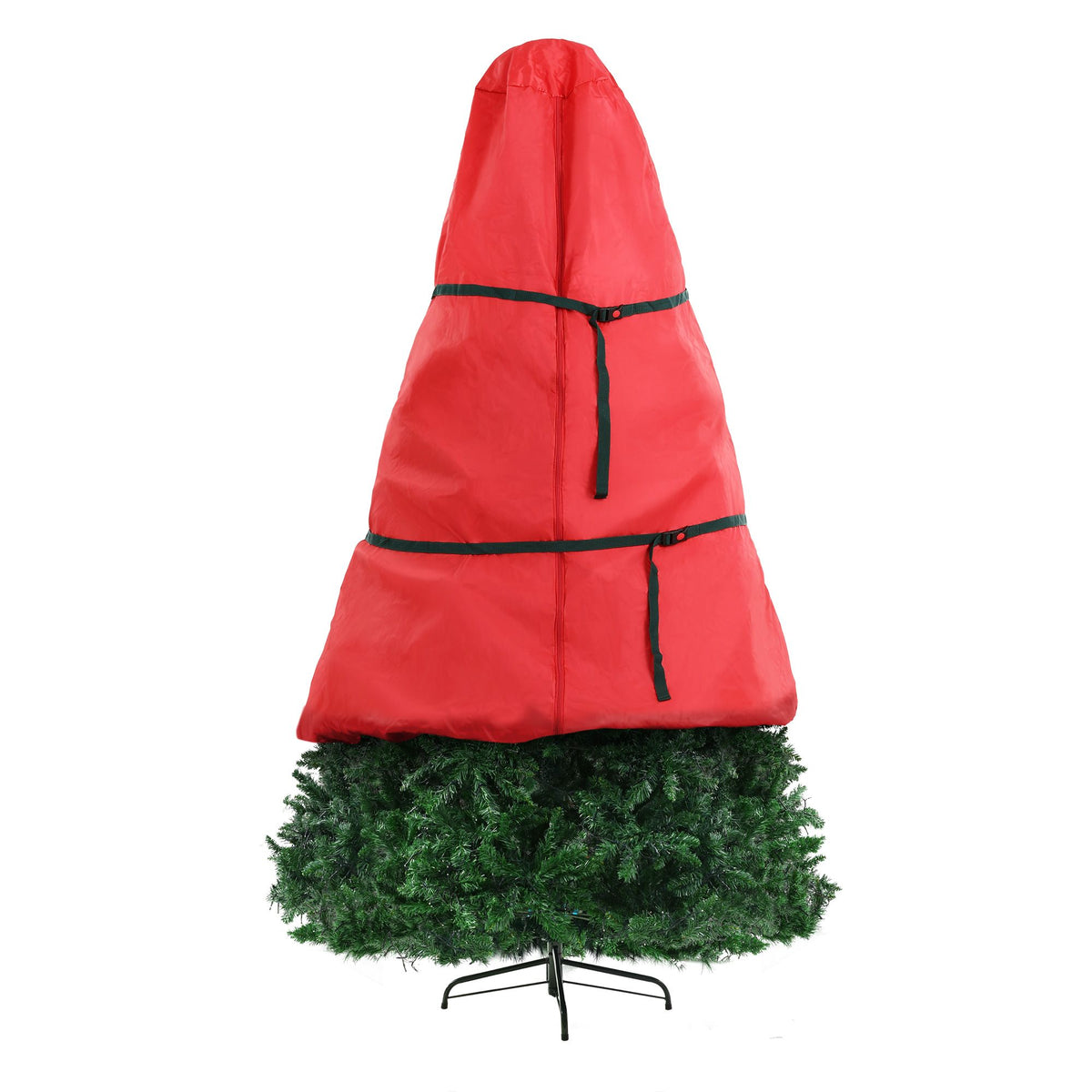 8ft 2.4m Pre-Lit Christmas Tree 1488 LED Green with Red Storage Bag