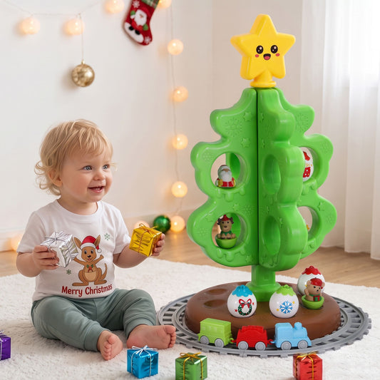 Toddler First Christmas Tree Mini Xmas Tree Toy Set with Train