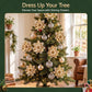 10Pcs Christmas Tree Flower Set Garland Wreath Poinsettia Decorations