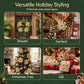 10Pcs Christmas Tree Flower Set Garland Wreath Poinsettia Decorations