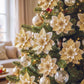 10Pcs Christmas Tree Flower Set Garland Wreath Poinsettia Decorations
