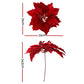 14Pcs Christmas Tree Flowers Set Xmas Garland Wreath Ornaments Red