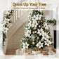14Pcs Christmas Tree Flower Set Xmas Garland Wreath Magnolia White