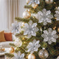 20Pcs Christmas Tree Flower Set Garland Wreath Poinsettia Decorations