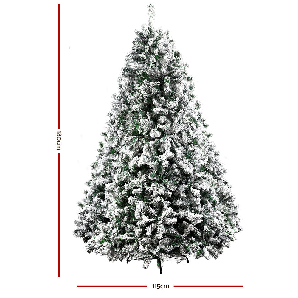 6ft 1.8m Christmas Tree Xmas Trees Decorations Snowy 758 Tips