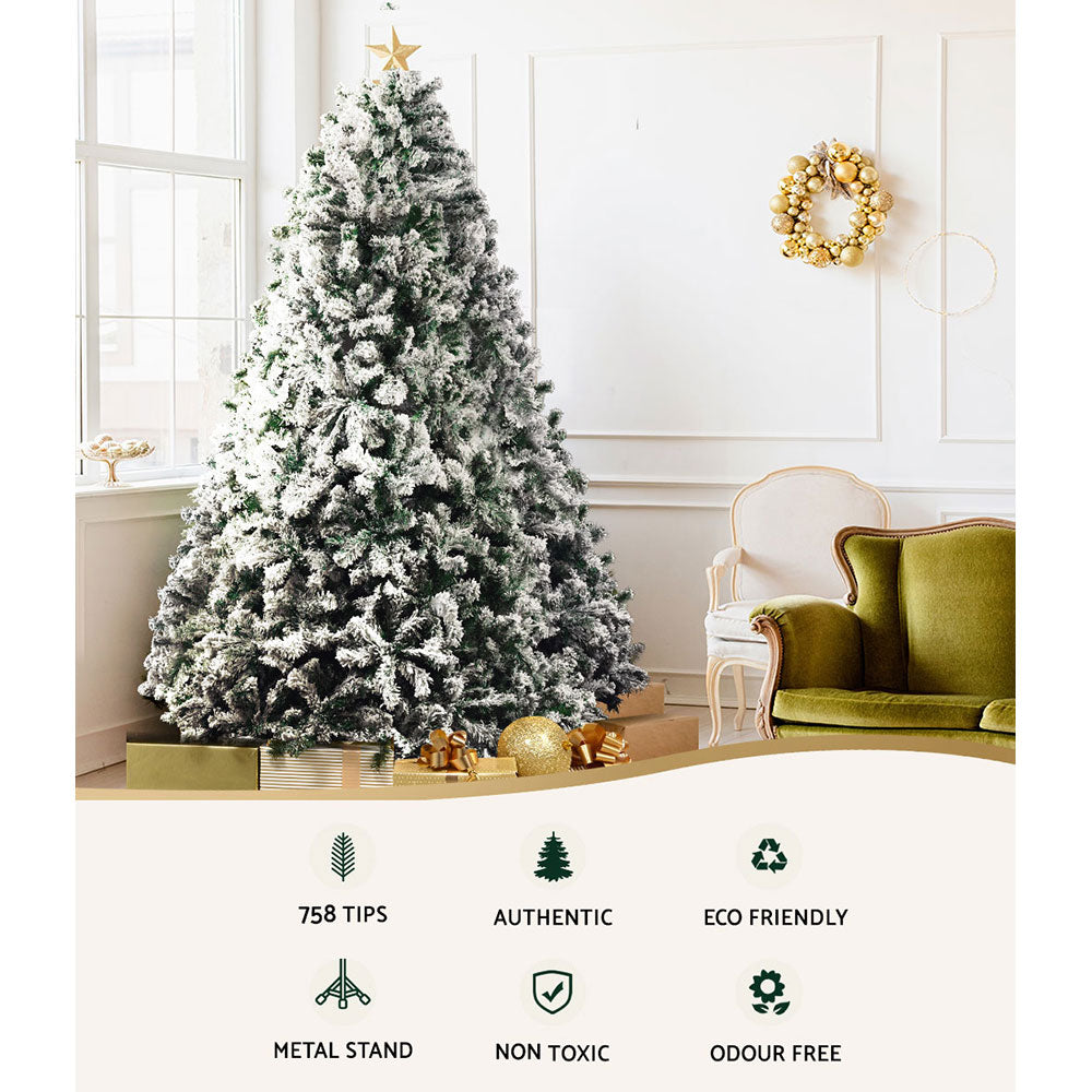 6ft 1.8m Christmas Tree Xmas Trees Decorations Snowy 758 Tips