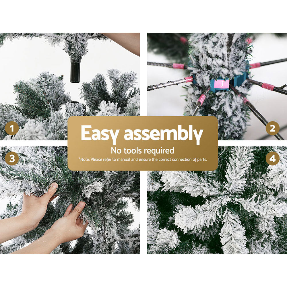 7ft 2.1m Christmas Tree Xmas Trees Decorations Snowy 1106 Tips