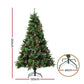 7ft 2.1m Christmas Tree with Pine Cones Red Berries Prelit LED Warm Lights