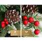 7ft 2.1m Christmas Tree with Pine Cones Red Berries Prelit LED Warm Lights