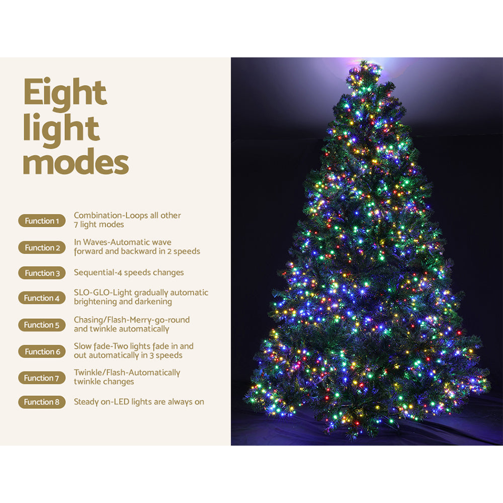 7ft 2.1m 2800 LED Christmas Tree Xmas Tree Decor Lights 8 Modes - Multi Colour