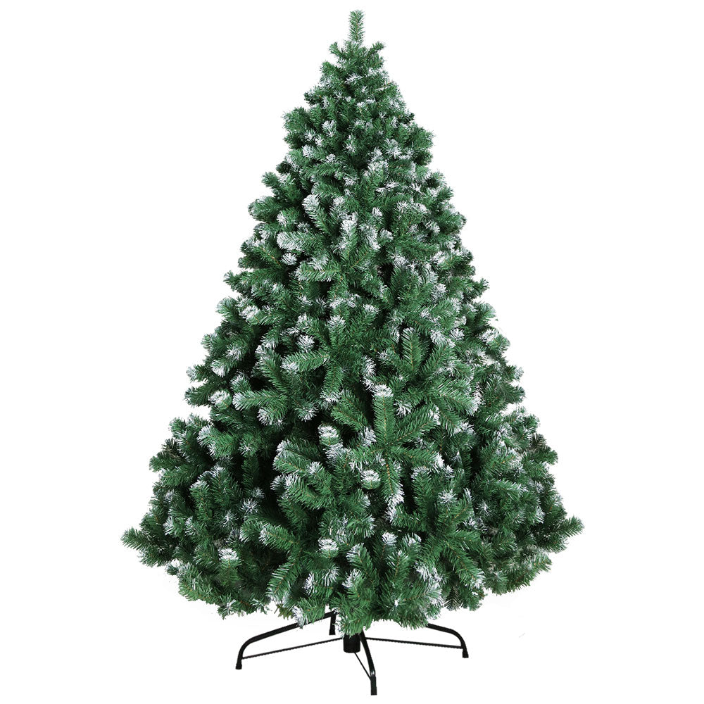 7ft 2.1m Christmas Tree Xmas Trees Decorations Snowy 1250 Tips