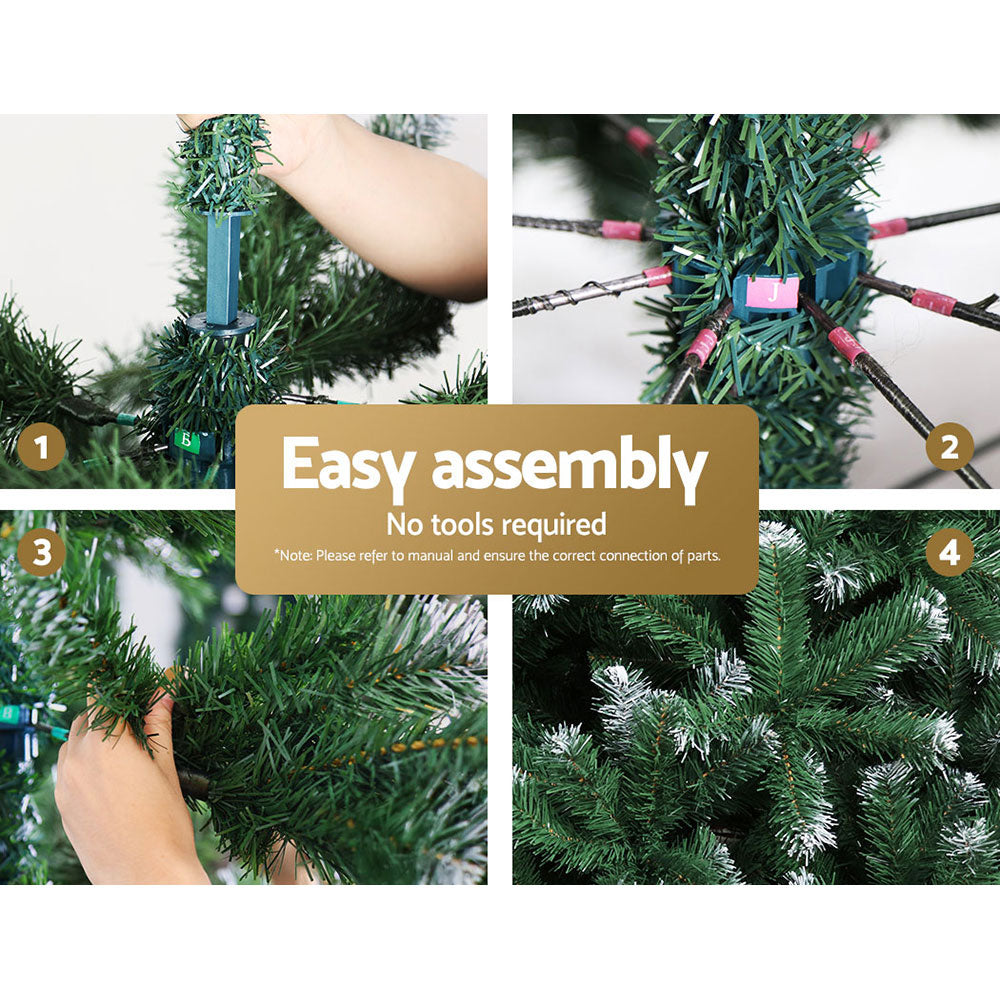 7ft 2.1m Christmas Tree Xmas Trees Decorations Snowy 1250 Tips