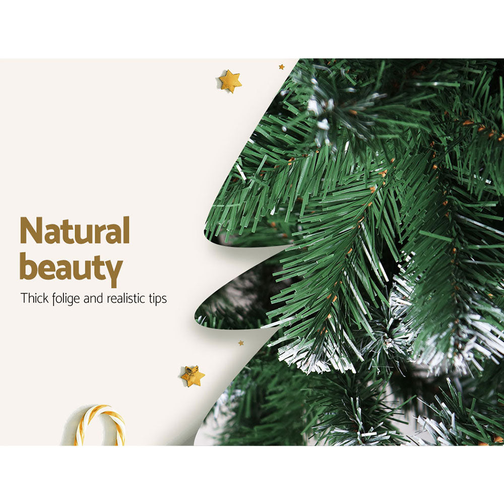 7ft 2.1m Christmas Tree Xmas Trees Decorations Snowy 1250 Tips