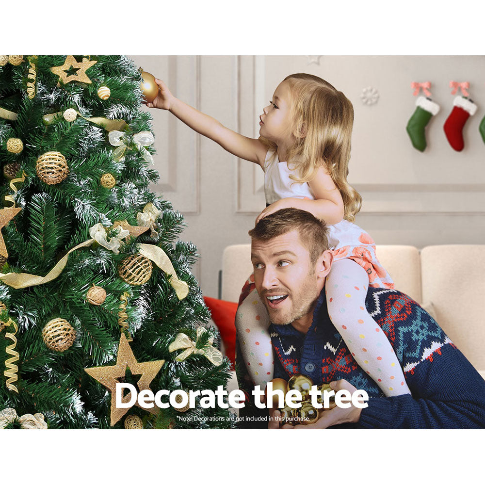 8ft 2.4m Christmas Tree Xmas Trees Decorations Snowy 1500 Tips