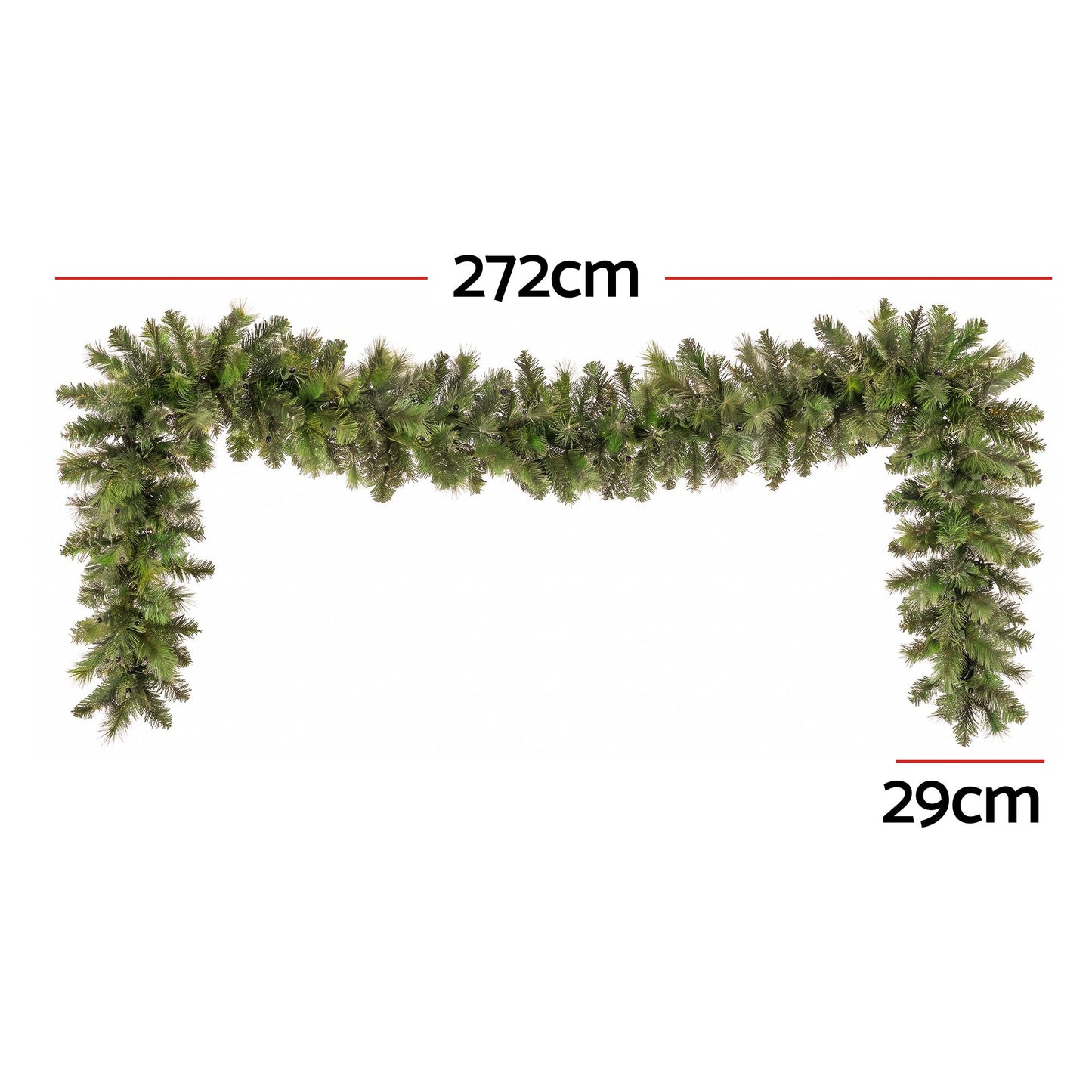 2.7M Christmas Garland 8 Mode LED Lights Timing 200Tips Xmas Decor