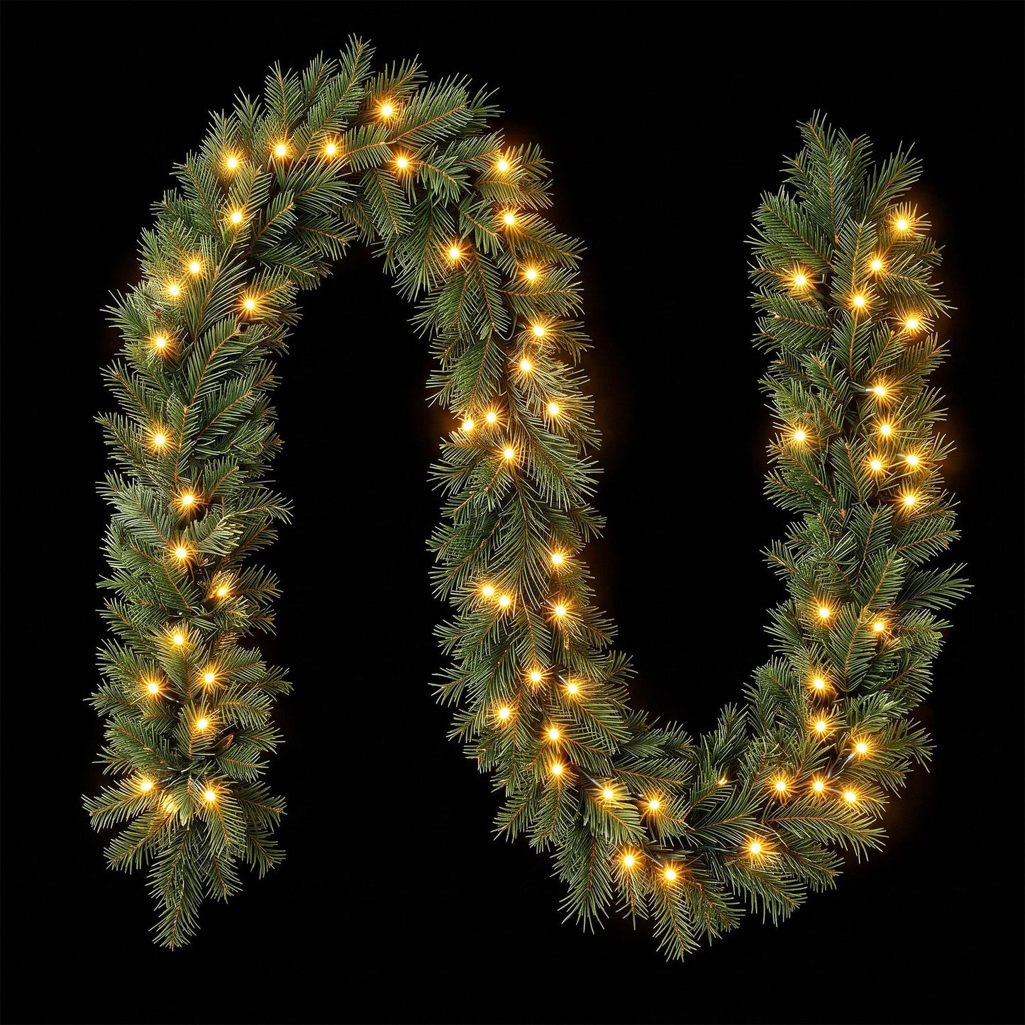 2.7M Christmas Garland 8 Mode LED Lights Timing 200Tips Xmas Decor