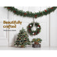 Christmas Garland with Wreath Set LED Lights Xmas Tree Decor