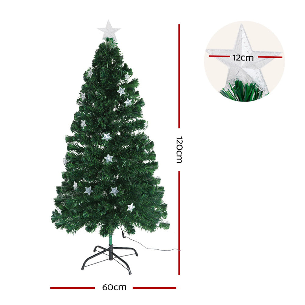 4ft 1.2m 150 Tips Christmas Tree Optic Fibre Xmas tree - Multi Colour