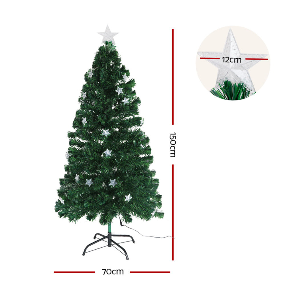 5ft 1.5m 180 Tips Christmas Tree Optic Fibre Xmas tree - Multi Colour