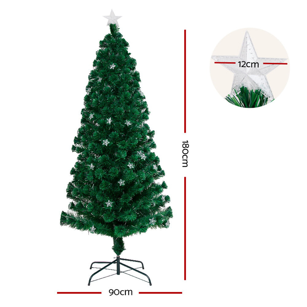 6ft 1.8m 250 Tips Christmas Tree Optic Fibre Xmas tree - Multi Colour