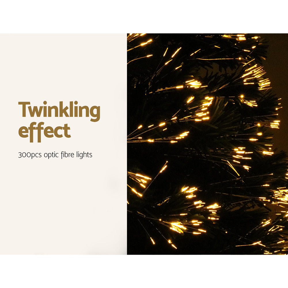 6ft 1.8m 300 Tips Christmas Tree Optic Fibre Xmas tree - Warm White