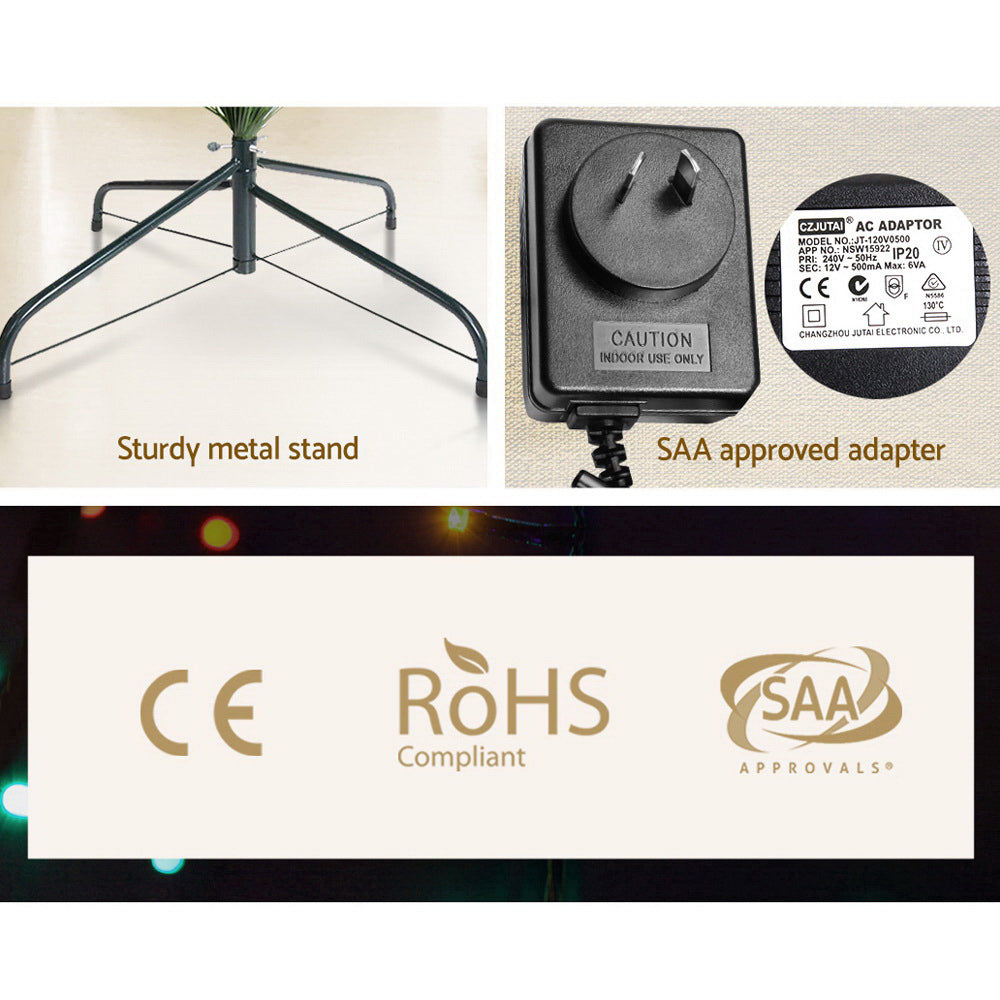 7ft 2.1m 280 Tips Christmas Tree Optic Fibre Xmas tree - Multi Colour