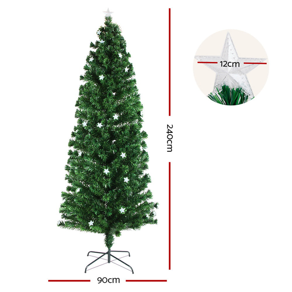 8ft 2.4m Christmas Tree Optic Fibre LED Xmas tree Multi Colour