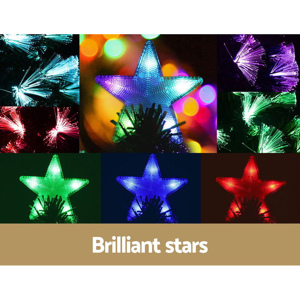 7ft 2.1m Christmas Tree LED Xmas Multi Colour Lights Optic Fibre