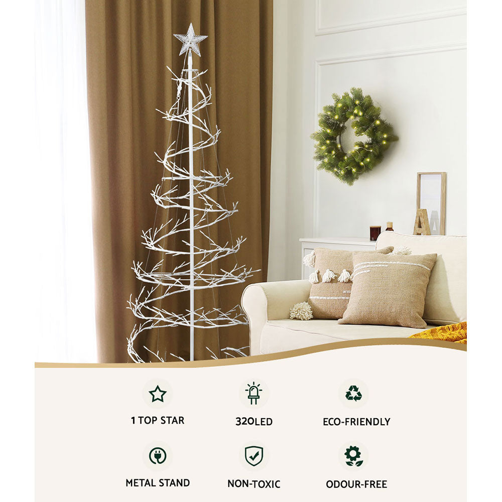 6ft 1.8m Christmas Tree LED Xmas Decoration Cold White Lights