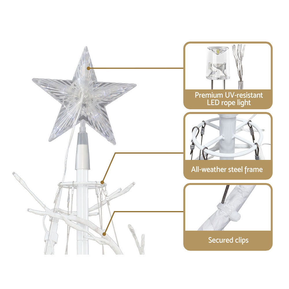 6ft 1.8m Christmas Tree LED Xmas Decoration Cold White Lights