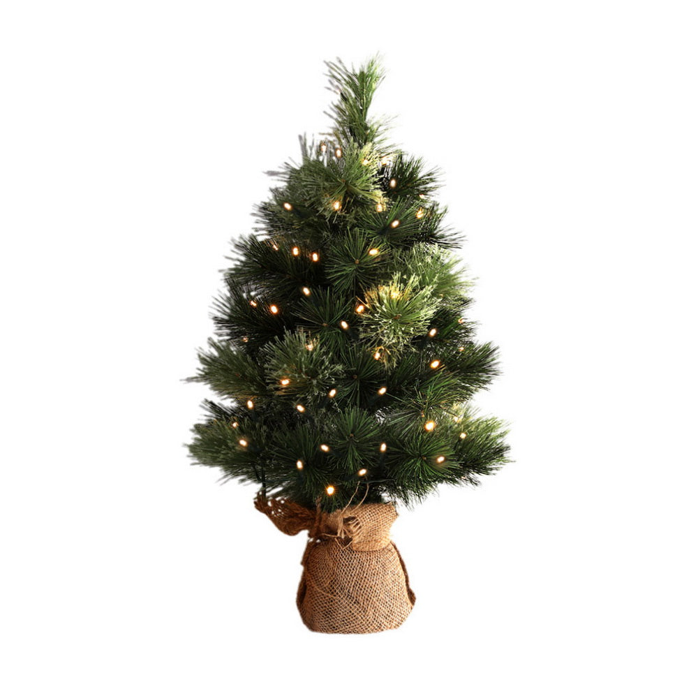 60cm Christmas Tree Mini Tabletop 8 Light Modes Timer Xmas Tree