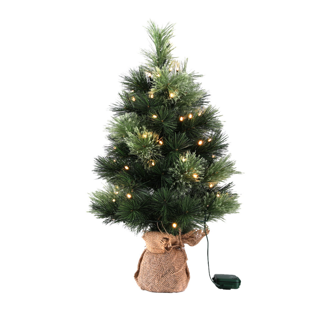 60cm Christmas Tree Mini Tabletop 8 Light Modes Timer Xmas Tree