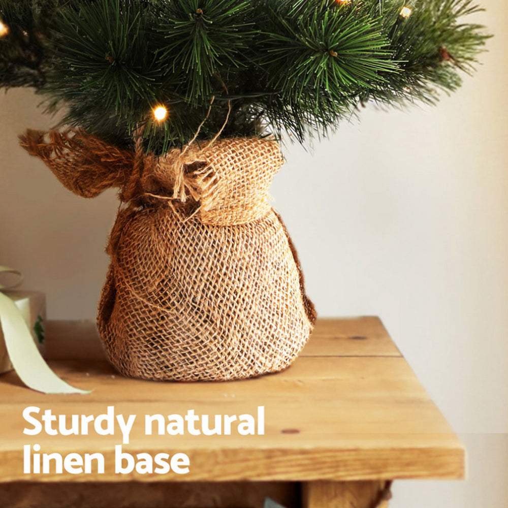 60cm Christmas Tree Mini Tabletop 8 Light Modes Timer Xmas Tree