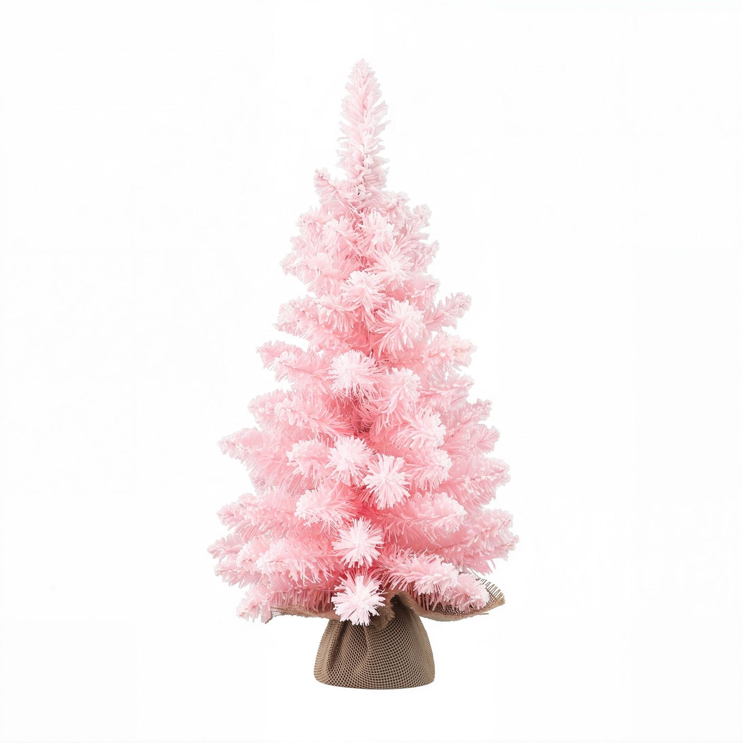 2ft 60cm Flocked Pink Christmas Tree Mini Tabletop Xmas Tree
