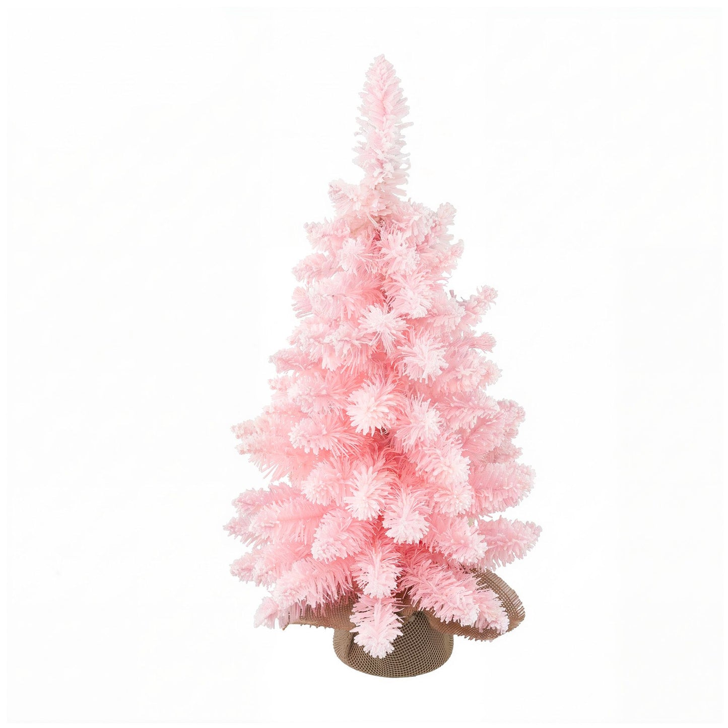 2ft 60cm Flocked Pink Christmas Tree Mini Tabletop Xmas Tree