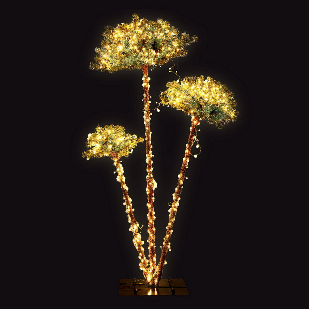 6ft 1.8m Christmas Tree 3-in-1 LED Xmas Palm Tree Party Decor