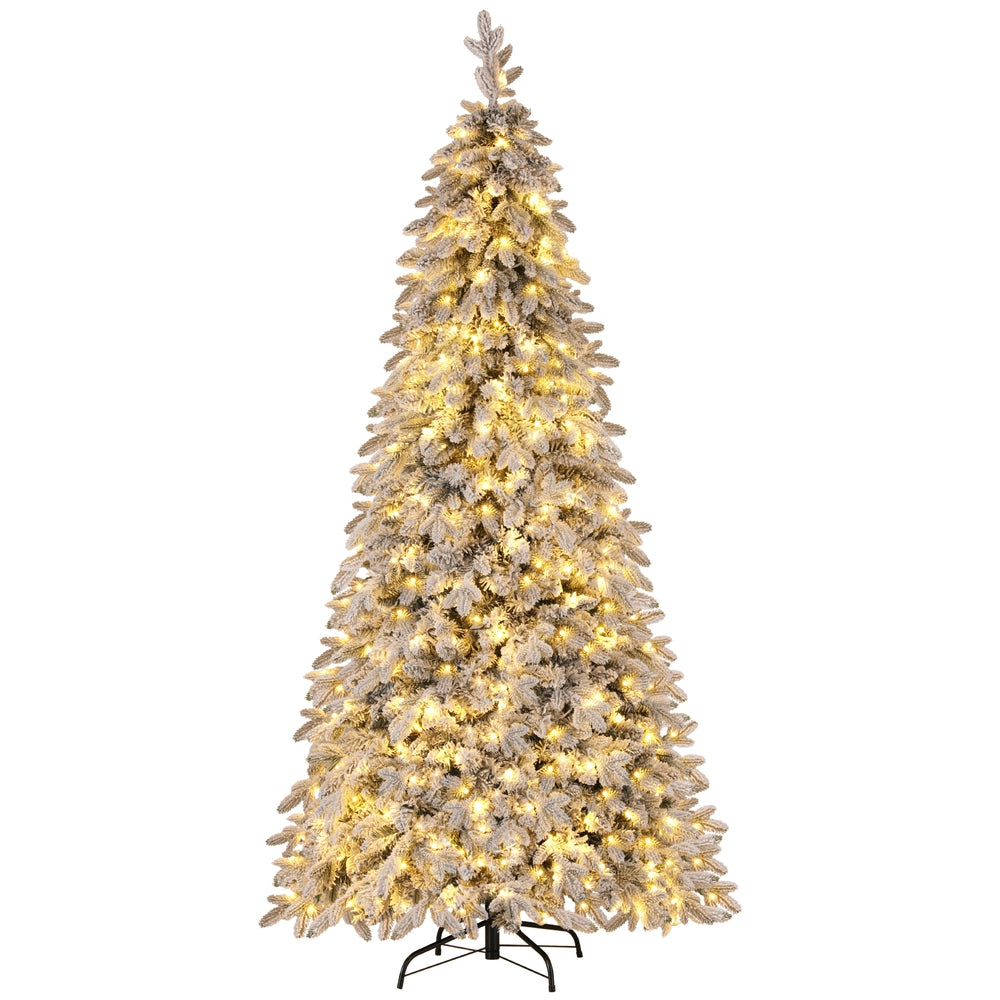 7ft 2.1m 350 LED 860 Tips Christmas Tree Flocking Pencil Tree LED Xmas White