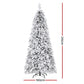 7ft 2.1m 350 LED 860 Tips Christmas Tree Flocking Pencil Tree LED Xmas White